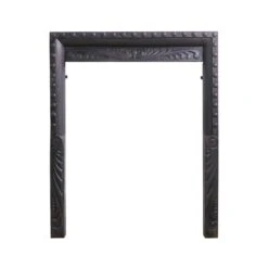 19th Century Studded Black Cast Iron Fireplace Insert
