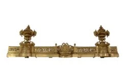 Antique 4 Ft. French Brass Fireplace Fender
