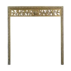 Antique Regency Bronze Fireplace Insert With Lion Head Motif