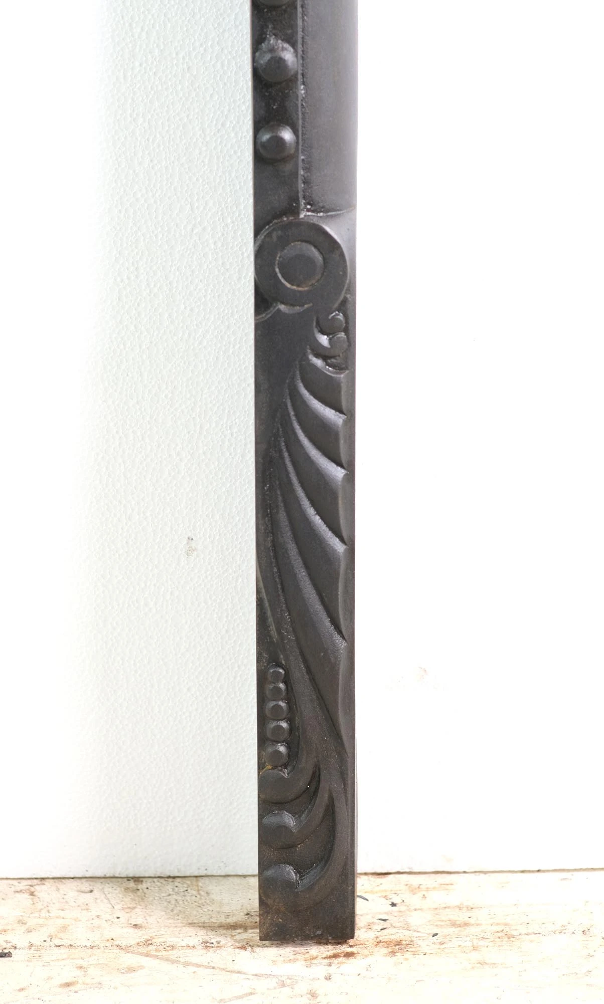 19th Century Studded Black Cast Iron Fireplace Insert 5 19th Century Studded Black Cast Iron Fireplace Insert - Image 3