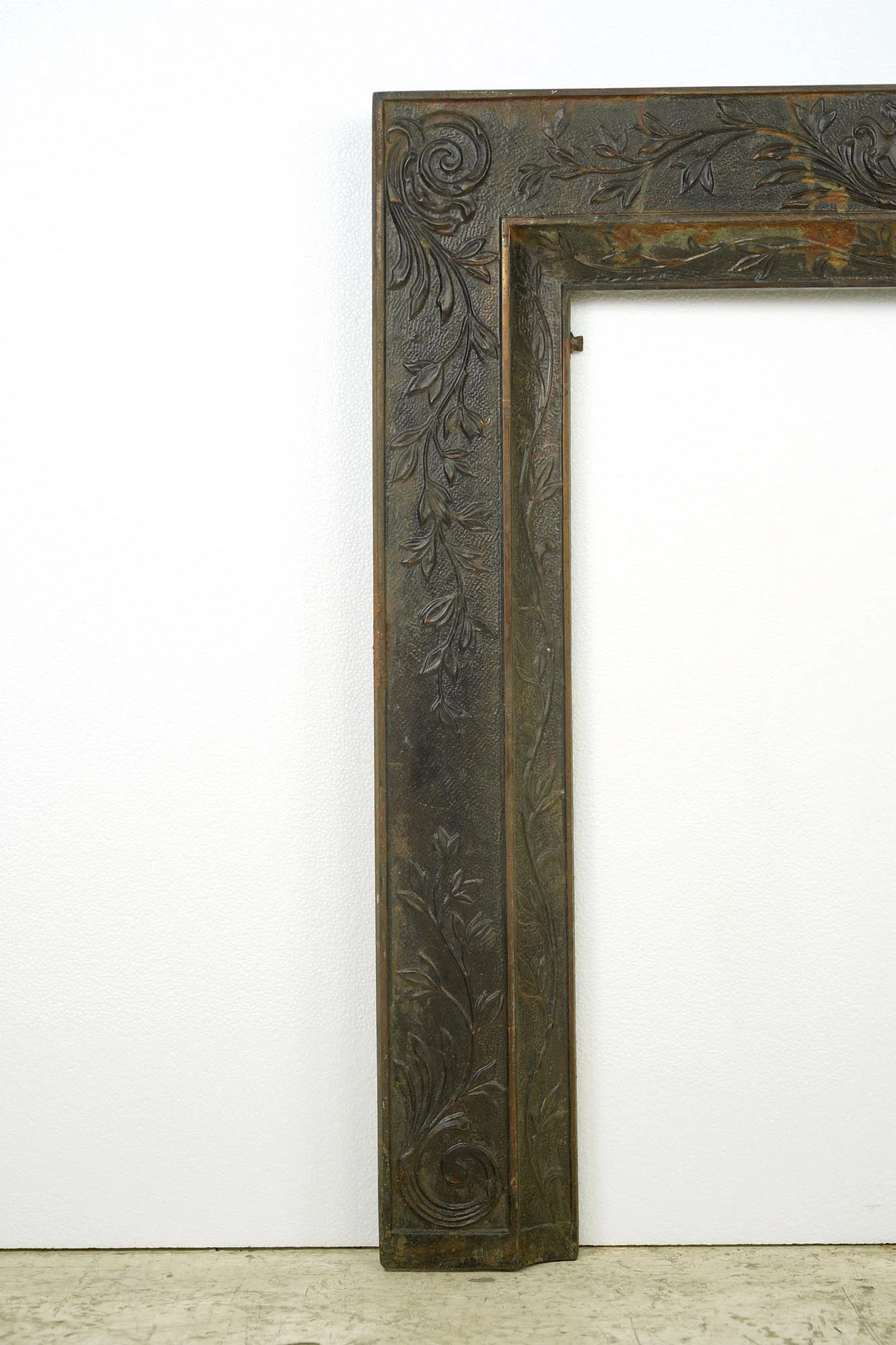 Antique Victorian Foliate Motif Cast Iron 30 In. Square Fireplace Insert 5 Antique Victorian Foliate Motif Cast Iron 30 In. Square Fireplace Insert - Image 3