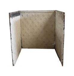 Off White Fire Back Set With Fleur De Lis Design