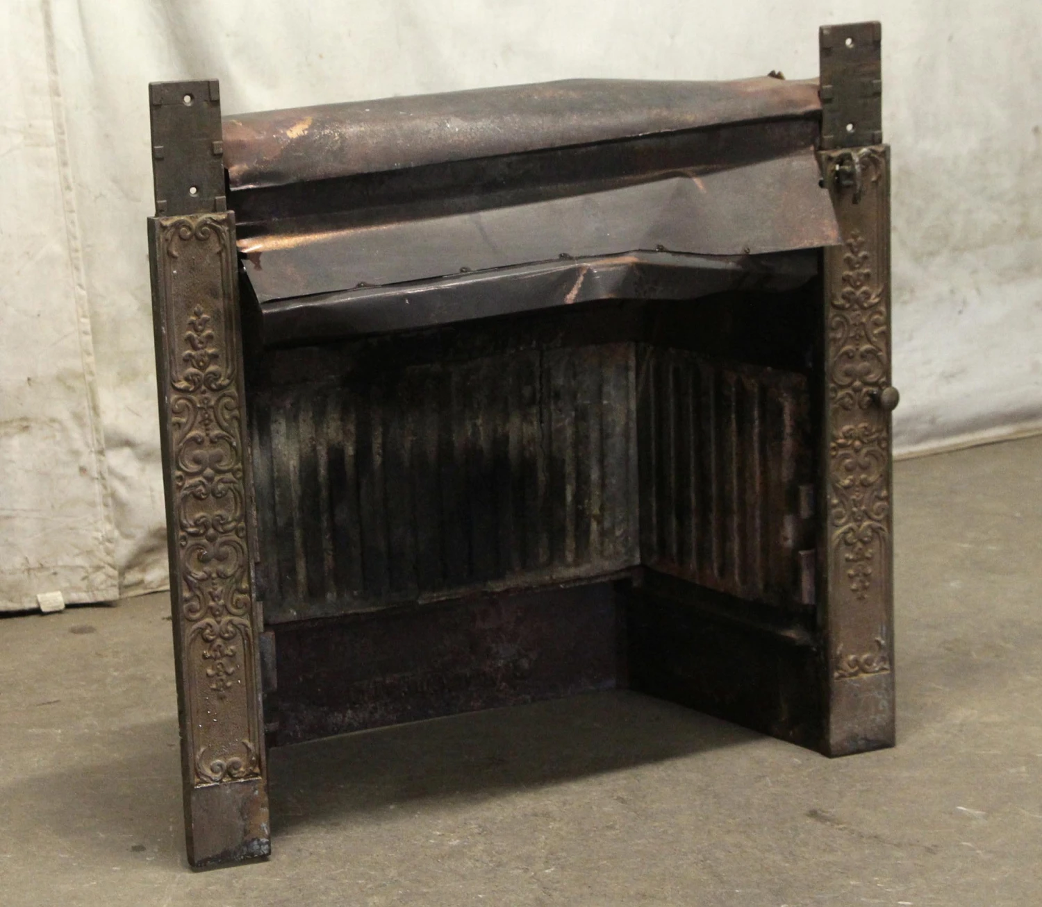 Antique Brass Decorative Fireplace Insert Grate 4 Antique Brass Decorative Fireplace Insert Grate - Image 2