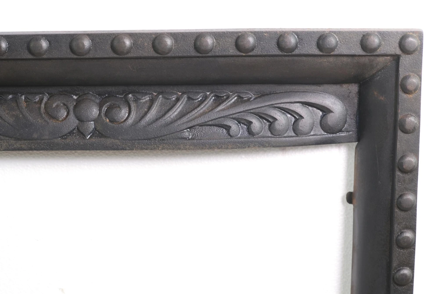 19th Century Studded Black Cast Iron Fireplace Insert 4 19th Century Studded Black Cast Iron Fireplace Insert - Image 2