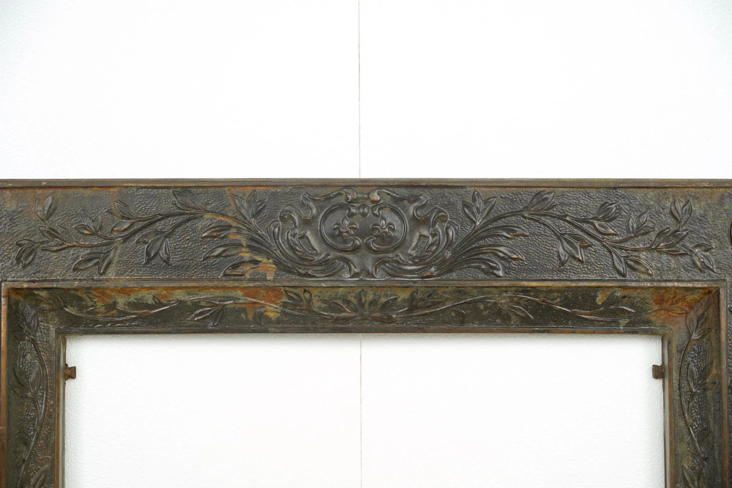 Antique Victorian Foliate Motif Cast Iron 30 In. Square Fireplace Insert 4 Antique Victorian Foliate Motif Cast Iron 30 In. Square Fireplace Insert - Image 2