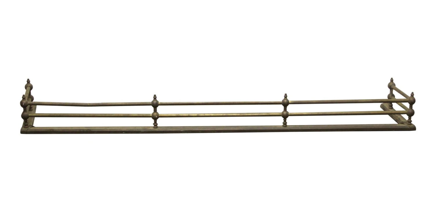 Traditional Antique 5 Foot Brass Fireplace Fender 3 Traditional Antique 5 Foot Brass Fireplace Fender