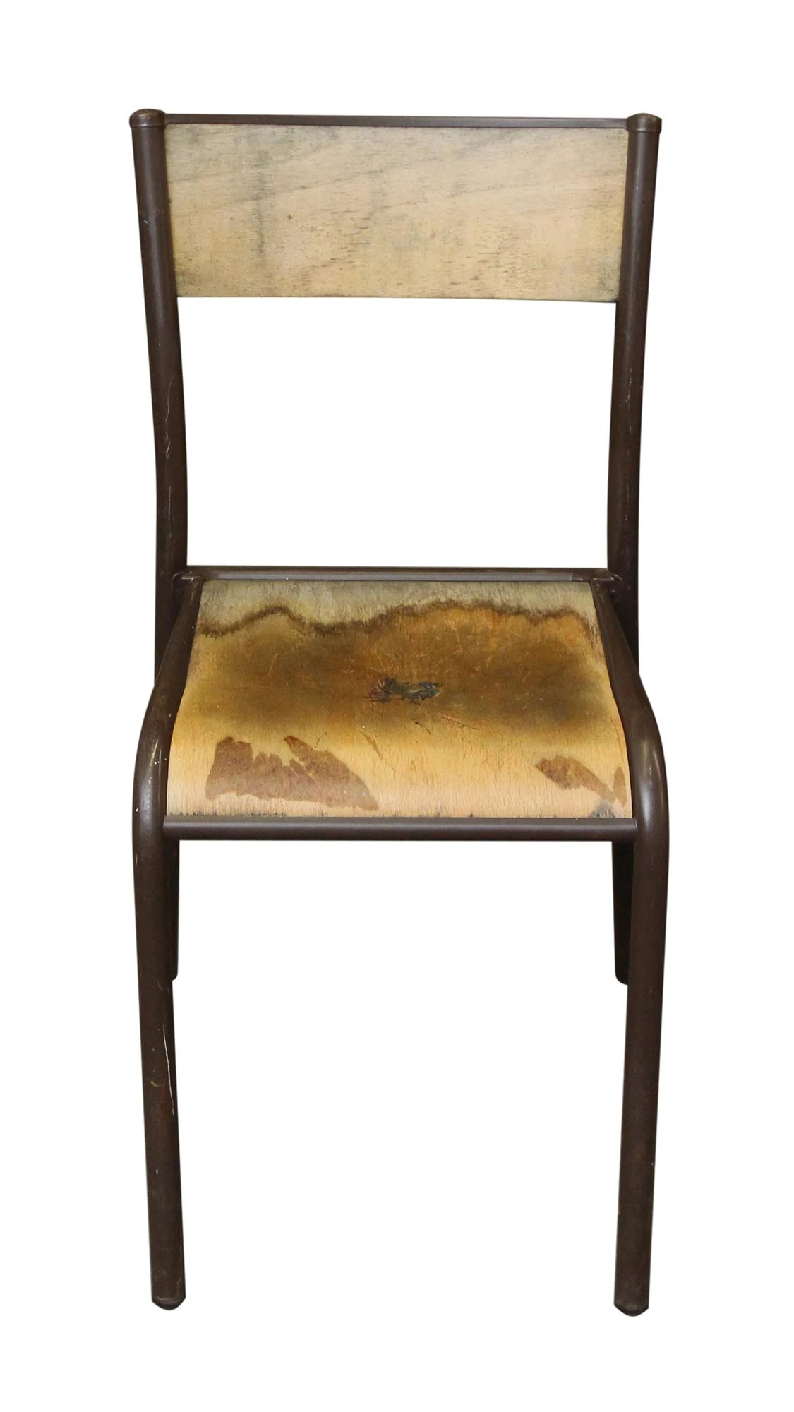 Vintage Brown Metal Wooden School Chair 4 Vintage Brown Metal Wooden School Chair - Image 2