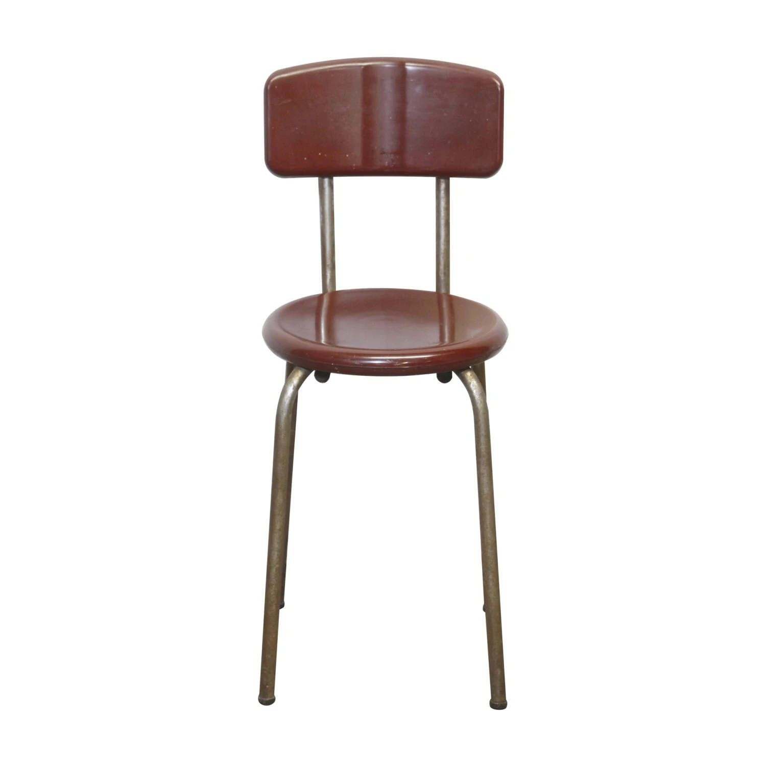 Vintage Mid Century Brown Bakelite Steel Kitchen Chair 4 Vintage Mid Century Brown Bakelite Steel Kitchen Chair - Image 2