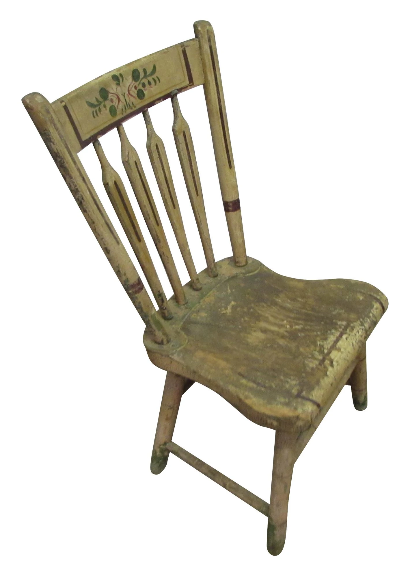 Antique Distressed Floral Wooden Chair 3 Antique Distressed Floral Wooden Chair