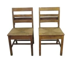 Antique School Chairs With Woven Seats