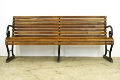 Belmont Park Horse Racetrack Oak & Iron Outdoor Bench