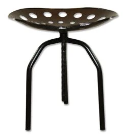 Crank Black 21 In. Adjustable Iron Tractor Stool