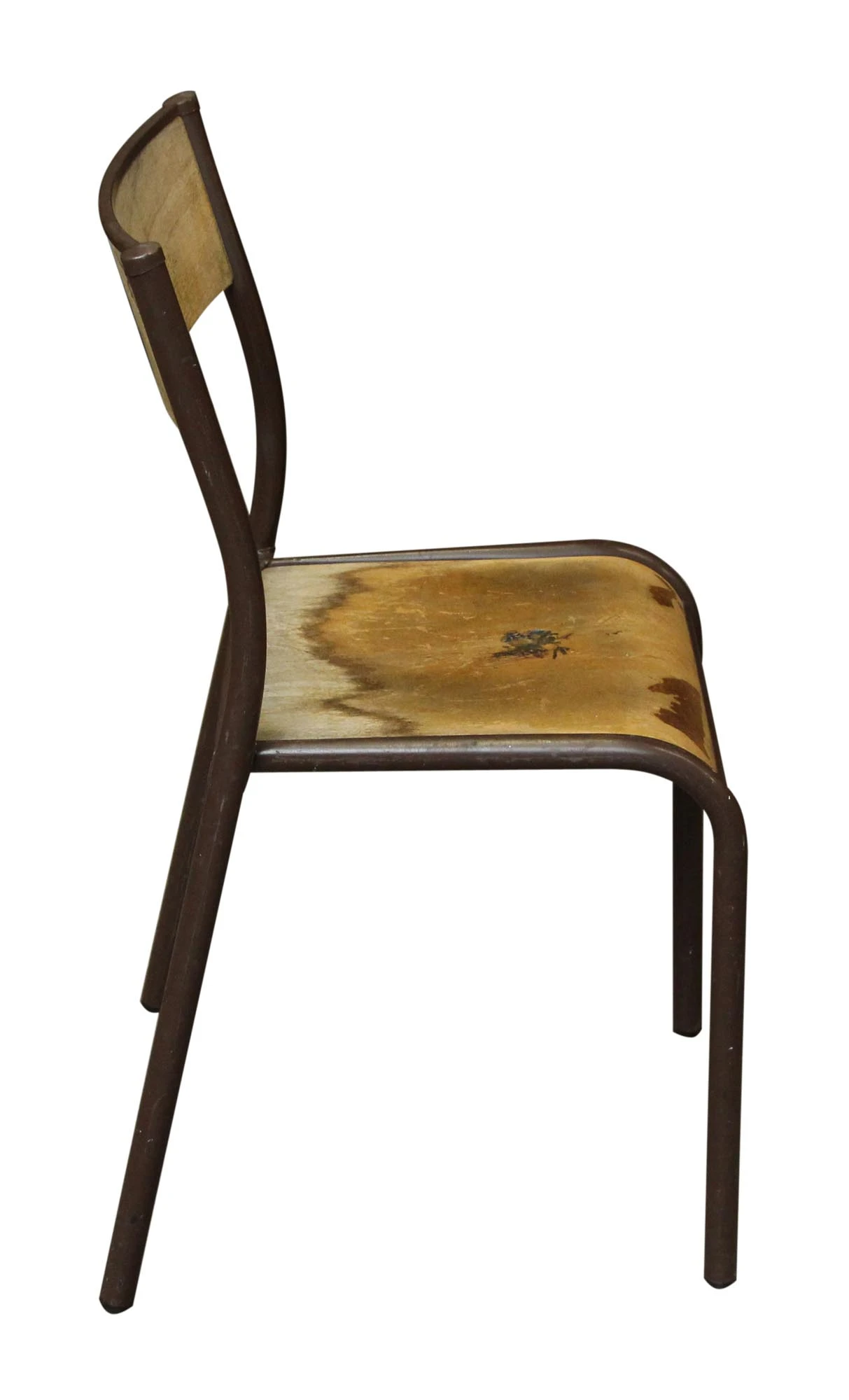 Vintage Brown Metal Wooden School Chair 5 Vintage Brown Metal Wooden School Chair - Image 3