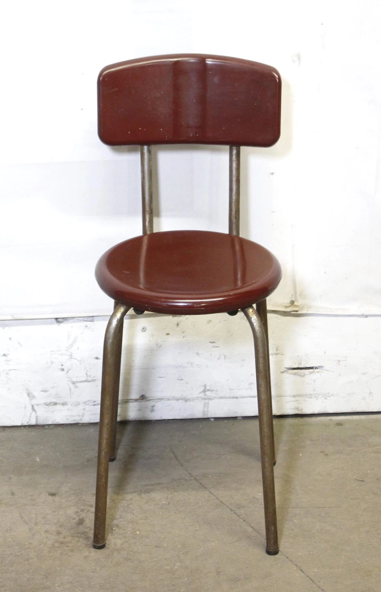 Vintage Mid Century Brown Bakelite Steel Kitchen Chair 5 Vintage Mid Century Brown Bakelite Steel Kitchen Chair - Image 3