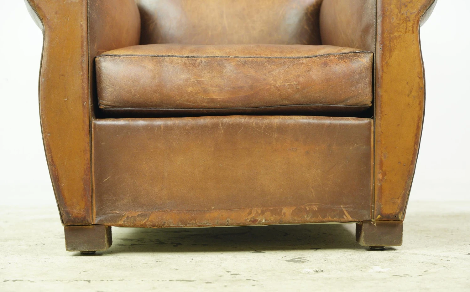 European Brown Leather Steel Studded Club Chair 5 European Brown Leather Steel Studded Club Chair - Image 3