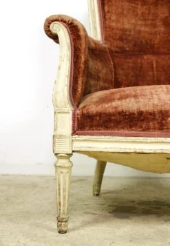 Antique European Velvet & Wood Frame Armchair 18 Antique European Velvet & Wood Frame Armchair -OGT Sale Store seating for sale 24bel11085