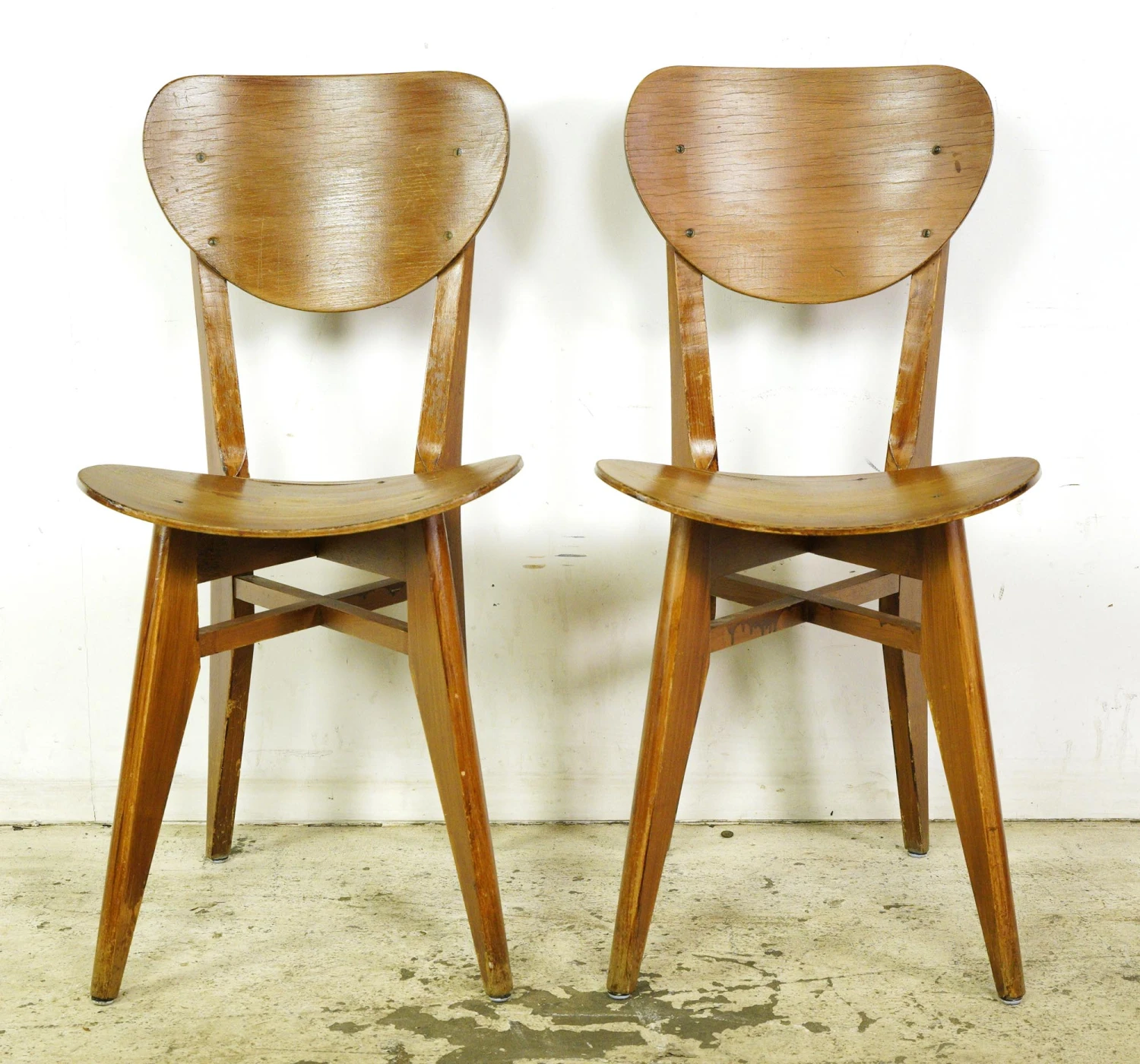 Set Of Vintage European 1950s Mid Century Wooden Dining Chairs 5 Set Of Vintage European 1950s Mid Century Wooden Dining Chairs - Image 3