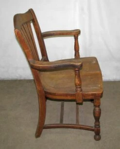 Vintage Fan Back Wood Bankers Arm Chair 16 Vintage Fan Back Wood Bankers Arm Chair -OGT Sale Store seating for sale l205464