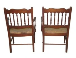Pair Of Victorian Solid Wood Spindle Back Arm Chairs -OGT Sale Store seating for sale m215494