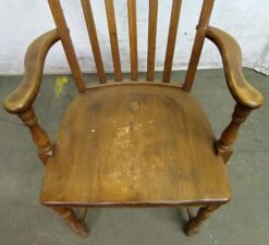 Vintage Slatted Back Oak Wooden Arm Chair -OGT Sale Store seating for sale m220408