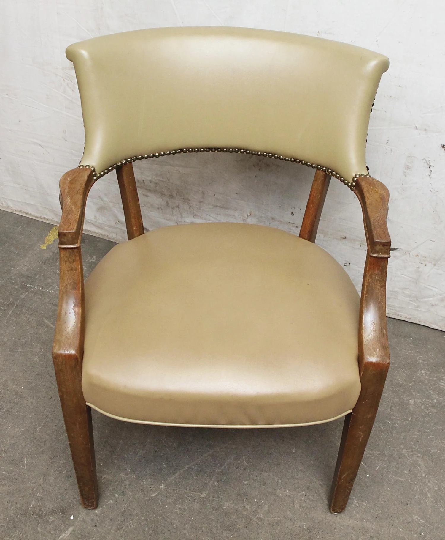 Studded Vinyl Tan Chair 5 Studded Vinyl Tan Chair - Image 3