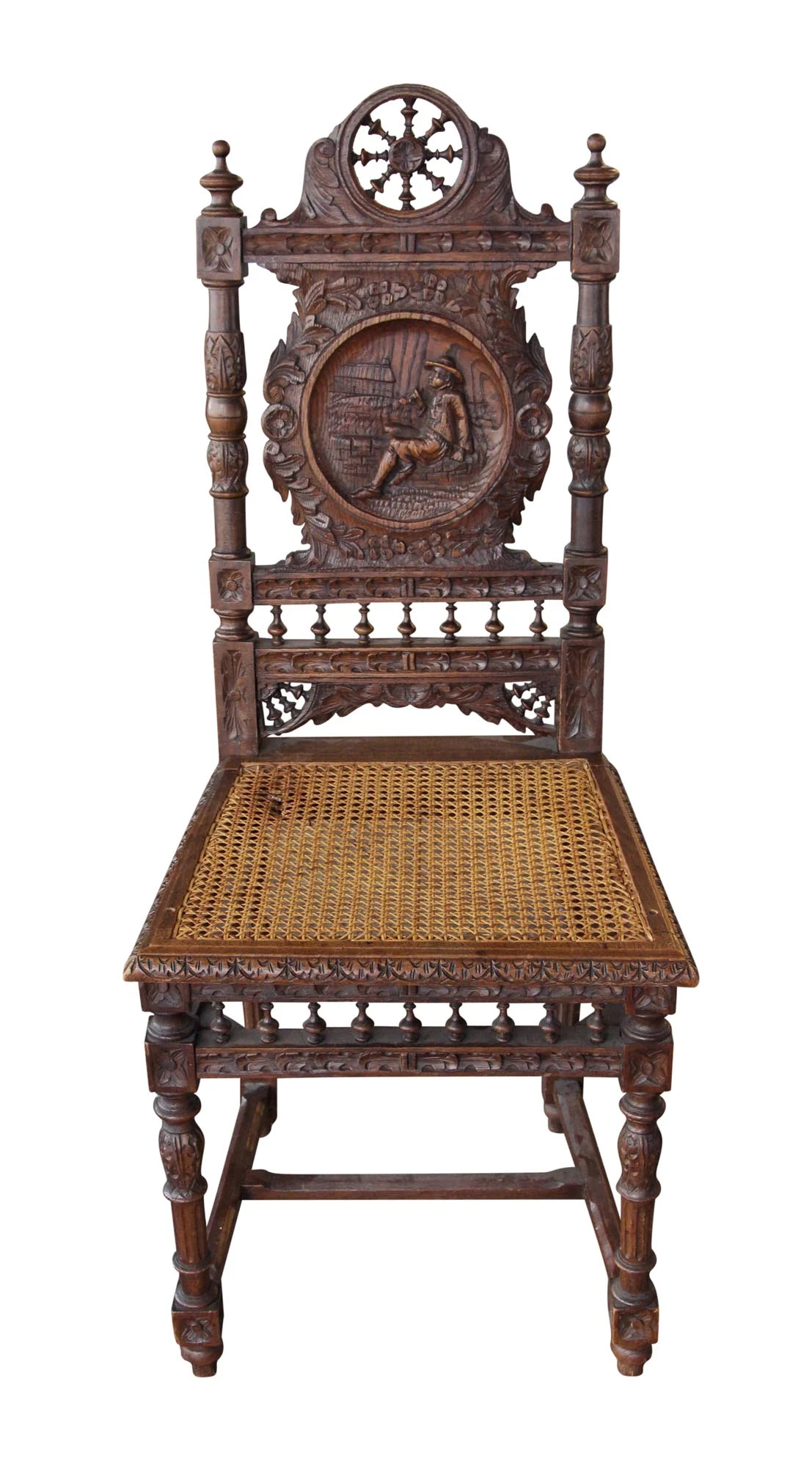 Set Of 6 Antique English Renaissance Carved Wooden Chairs 5 Set Of 6 Antique English Renaissance Carved Wooden Chairs - Image 3