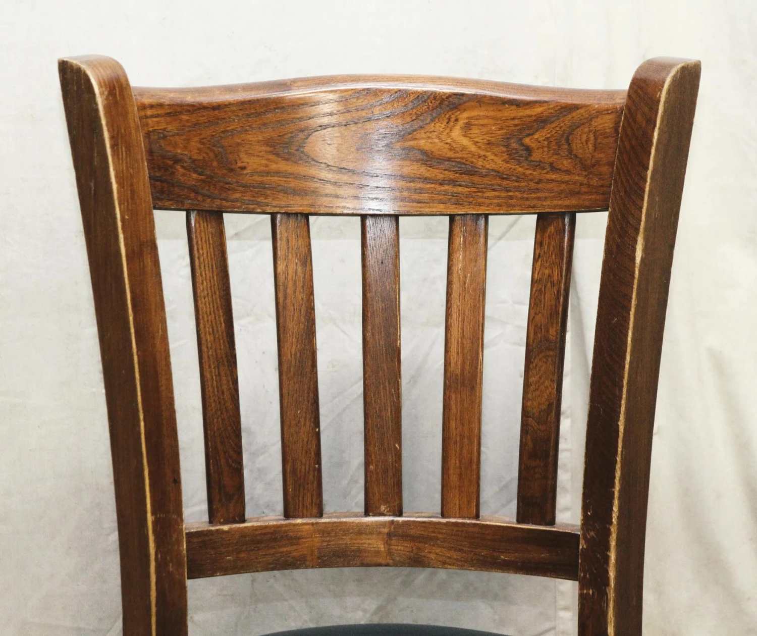 Slatted Back Chairs With Black Vinyl Seat 5 Slatted Back Chairs With Black Vinyl Seat - Image 3