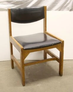 Mid Century Vinyl Oak Dining Chair 10 Mid Century Vinyl Oak Dining Chair -OGT Sale Store seating for sale p260329