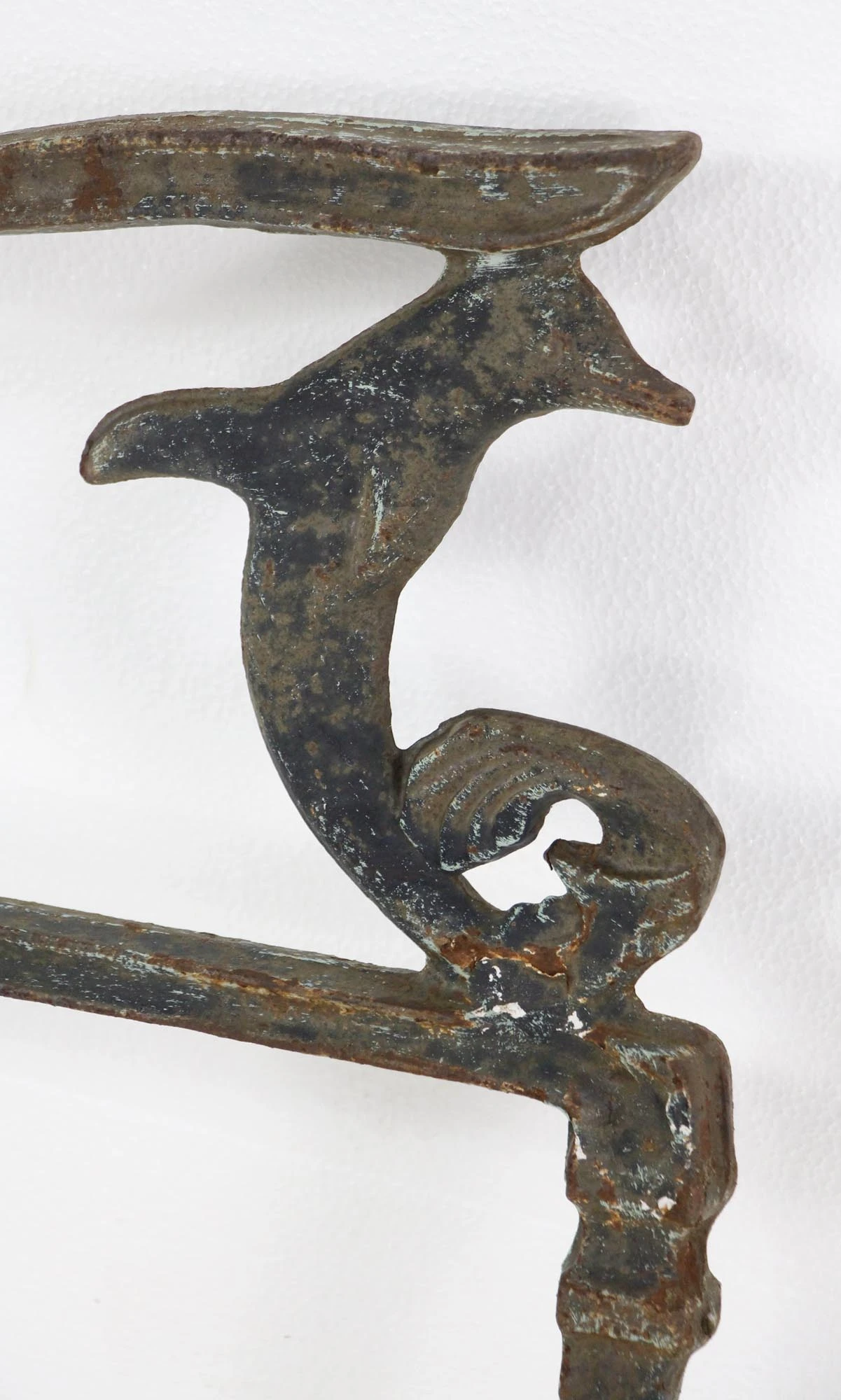 Rare Antique Cast Iron Bench Legs With Dolphin Motif 5 Rare Antique Cast Iron Bench Legs With Dolphin Motif - Image 3