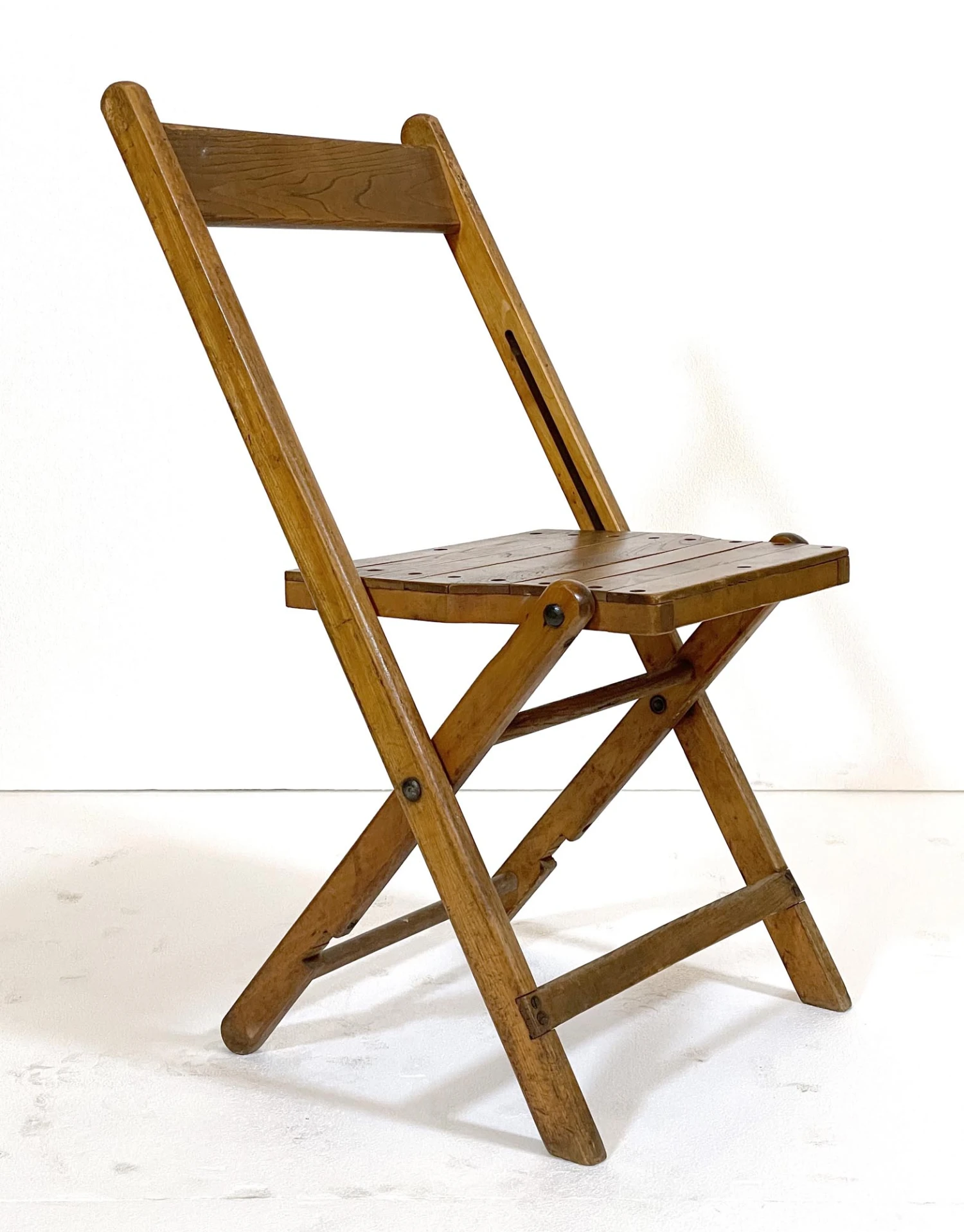 Reclaimed Slatted Wood Church Event Folding Chair 5 Reclaimed Slatted Wood Church Event Folding Chair - Image 3