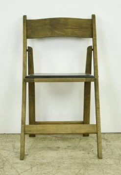 Pair Of Vintage Pine Black Vinyl Seat Folding Chairs 19 Pair Of Vintage Pine Black Vinyl Seat Folding Chairs -OGT Sale Store seating for sale q285133