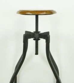 Vintage Adjustable Steel & Teak Wood Bar Stool 14 Vintage Adjustable Steel & Teak Wood Bar Stool -OGT Sale Store seating for sale q285167