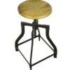 Industrial Teak Wood & Steel Adjustable Height Bar Stool 1 Industrial Teak Wood & Steel Adjustable Height Bar Stool -OGT Sale Store seating industrial teak wood steel adjustable height bar stool q285170