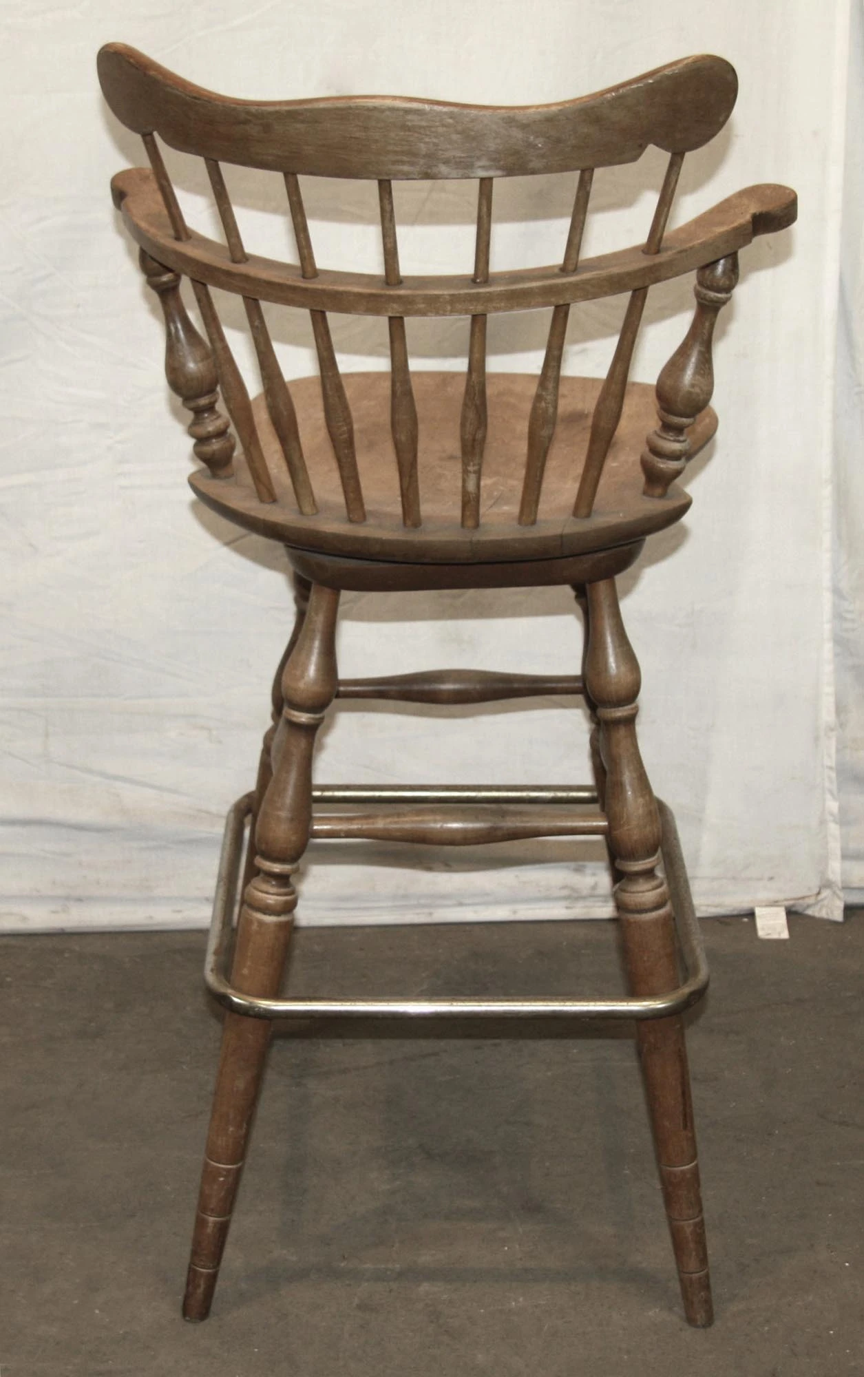 Vintage Captain Wooden Bar Stool 4 Vintage Captain Wooden Bar Stool - Image 2