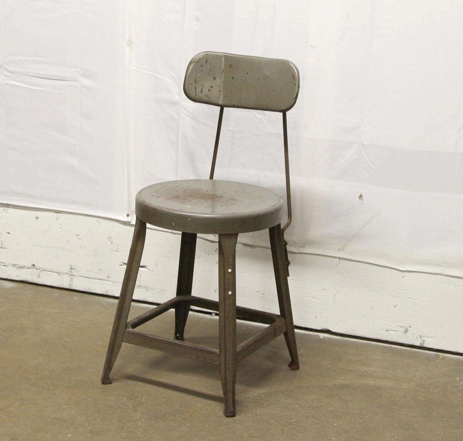 Reclaimed Gray Metal Counter Stool 4 Reclaimed Gray Metal Counter Stool - Image 2