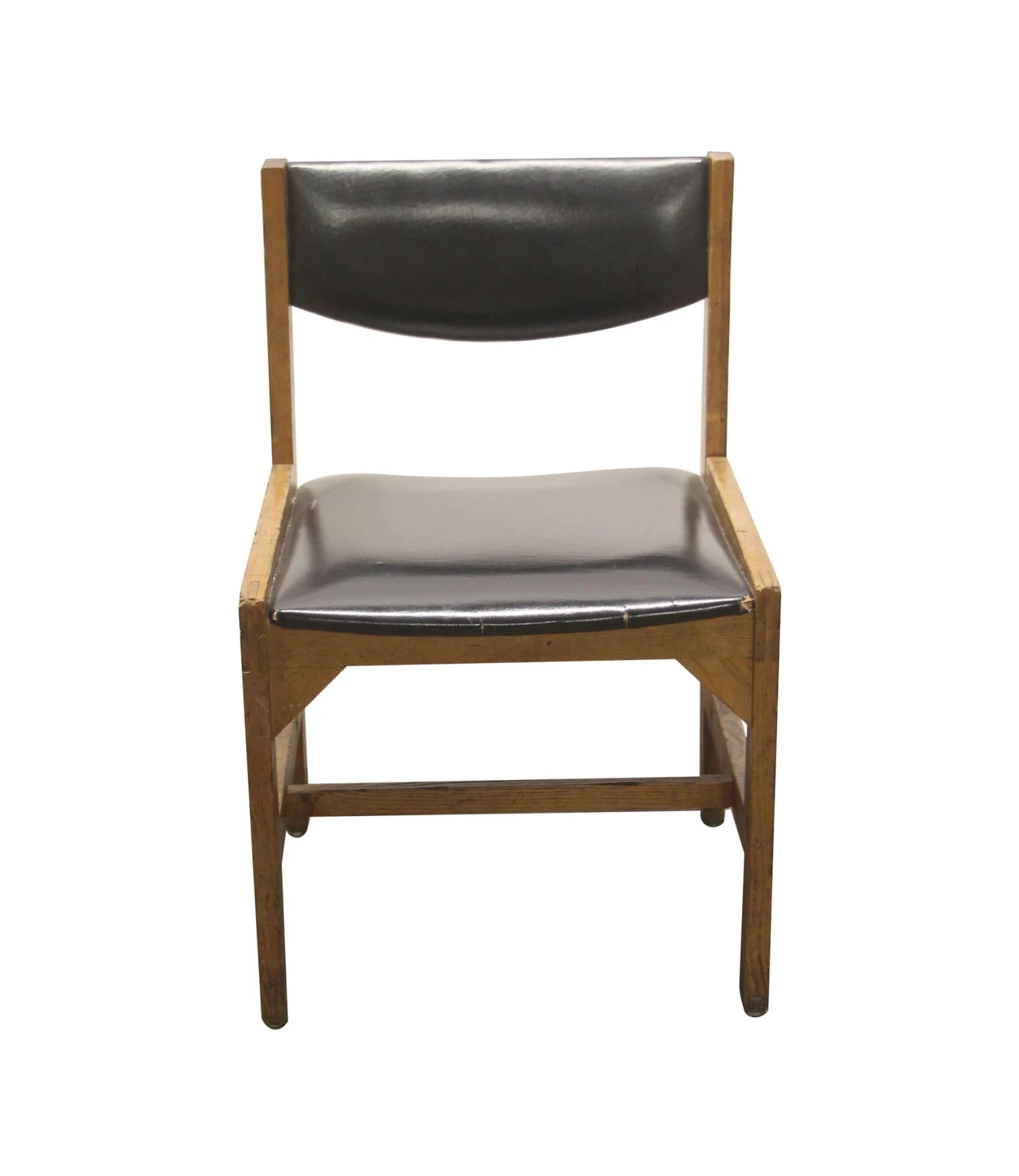 Mid Century Vinyl Oak Dining Chair 3 Mid Century Vinyl Oak Dining Chair