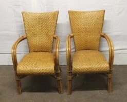 Pair Of Vintage Tan Wicker Chairs 10 Pair Of Vintage Tan Wicker Chairs -OGT Sale Store seating p264138