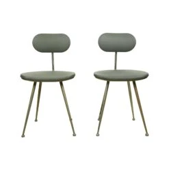 Pair Of European Brevets Steel Mid Century Chairs