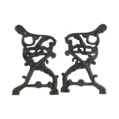 Pair Of Victorian Cast Iron Bench Leg Supports