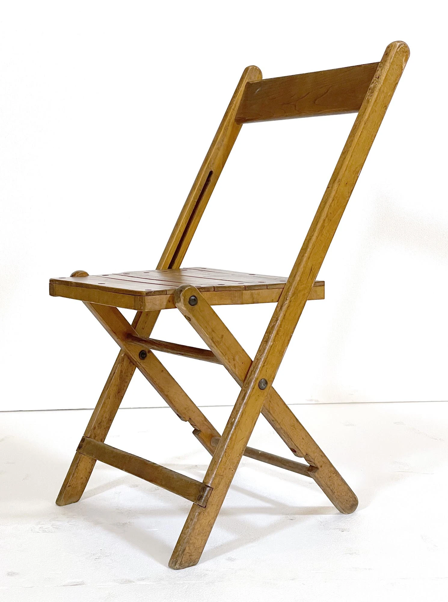 Reclaimed Slatted Wood Church Event Folding Chair 4 Reclaimed Slatted Wood Church Event Folding Chair - Image 2
