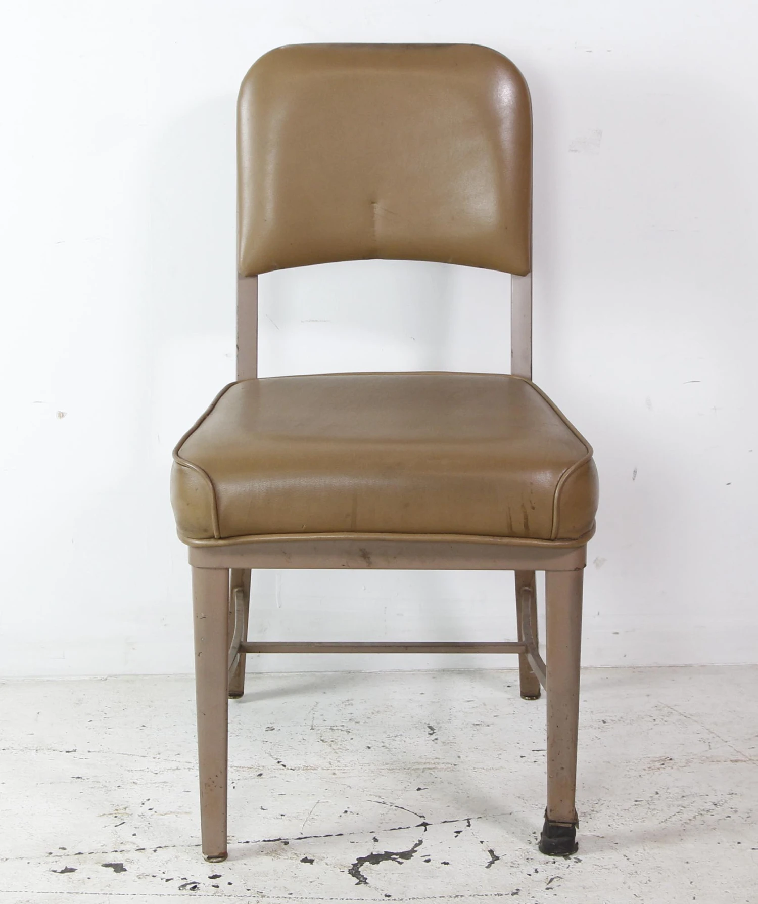 Vintage Emeco Industries Tan Vinyl Steel Frame Office Chair 4 Vintage Emeco Industries Tan Vinyl Steel Frame Office Chair - Image 2