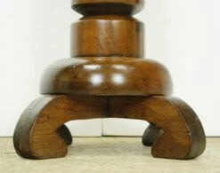 Traditional Round Dark Wood Pine Pedestal Stool 11 Traditional Round Dark Wood Pine Pedestal Stool -OGT Sale Store seating q284798