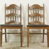 Pair Of Traditional Wood & Black Vinyl Dining Chairs 1 Pair Of Traditional Wood & Black Vinyl Dining Chairs -OGT Sale Store seating q287541