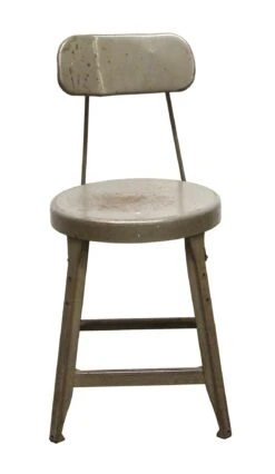 Reclaimed Gray Metal Counter Stool