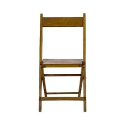 Reclaimed Slatted Wood Church Event Folding Chair