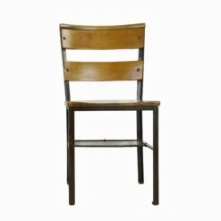 Refinished NYC St. John The Divine Maple & Steel Frame Chair