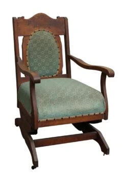 Rocking Chair With Green Upholstery