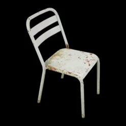 Vintage European White Steel Tolix Chair