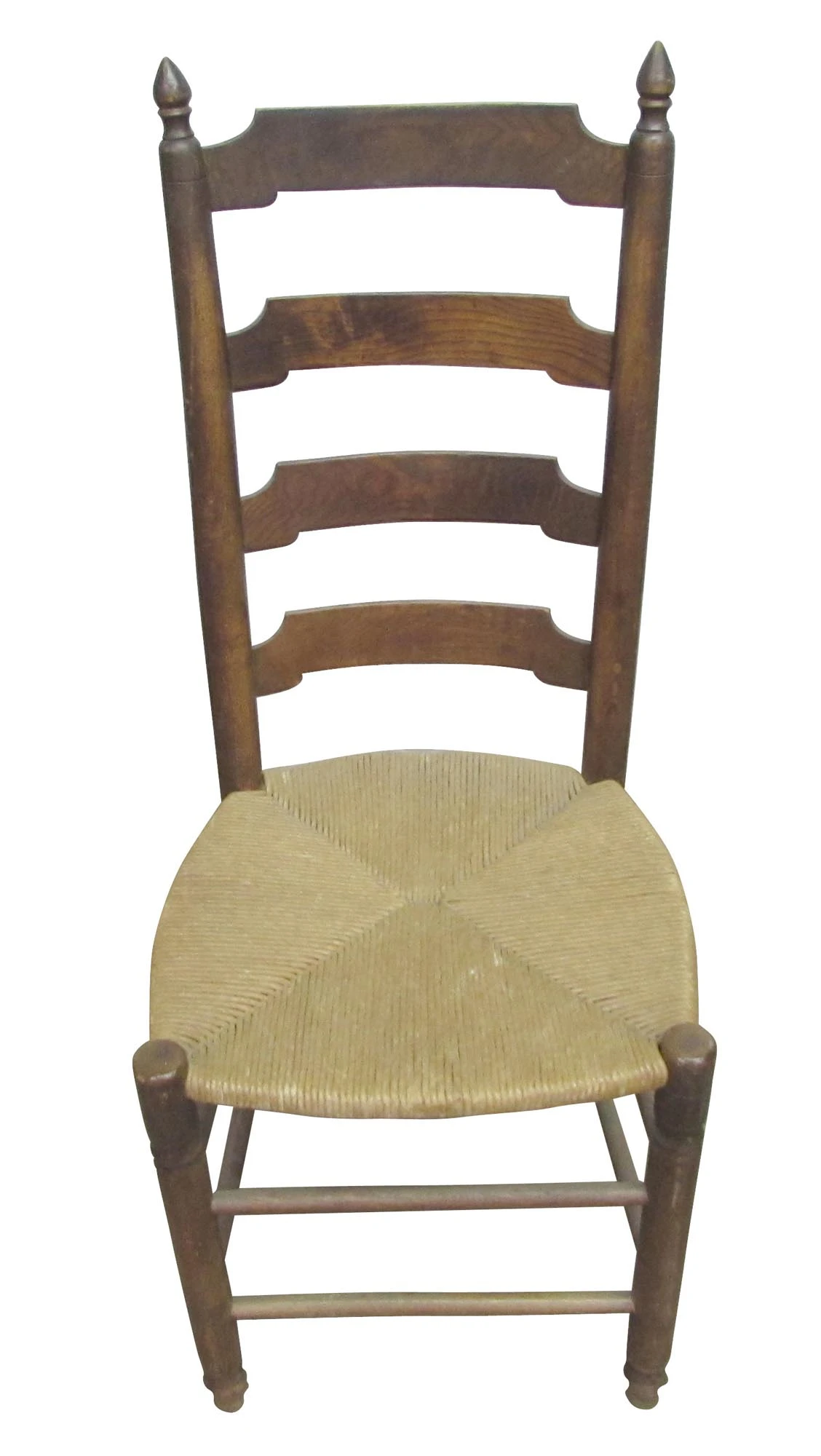 Vintage Ladder Back Wicker Seat Dark Wood Chair 3 Vintage Ladder Back Wicker Seat Dark Wood Chair