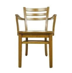 Vintage Maple Ladderback Wooden Arm Chair